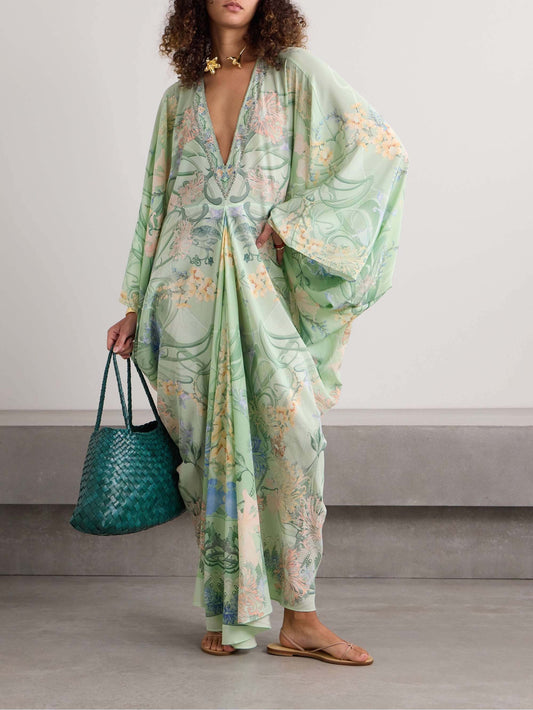 Cali vibes Floral Print  Midi Dress